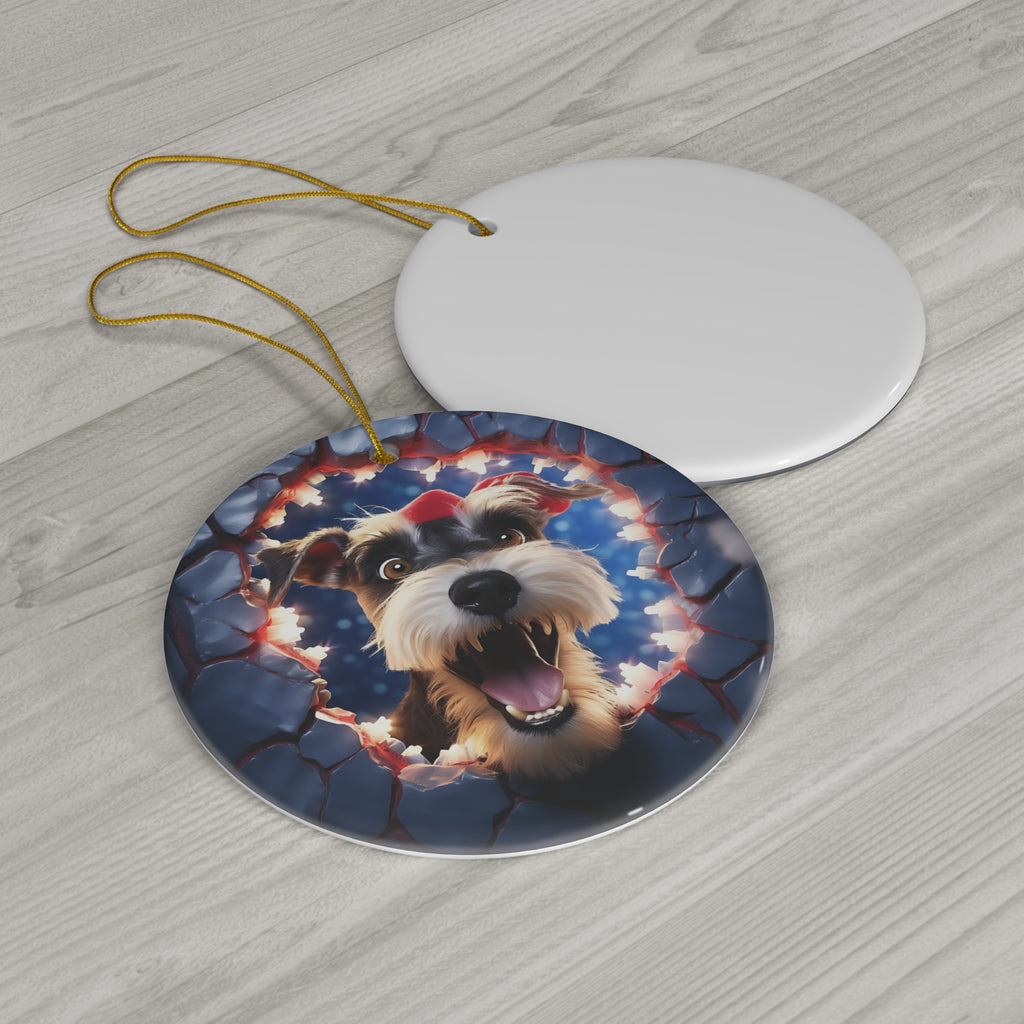 CERAMIC ORNAMENT - 3D CHRISTMAS DOG        Item #5901879