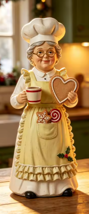Mrs. Claus Christmas Baker 2D Wooden Figurine By Santa's Creations
