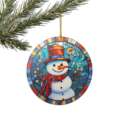 Stained Glass Snowman Christmas Ornament   Item #568132