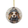 Dog Ceramic Disc Ornament          Item #8150197