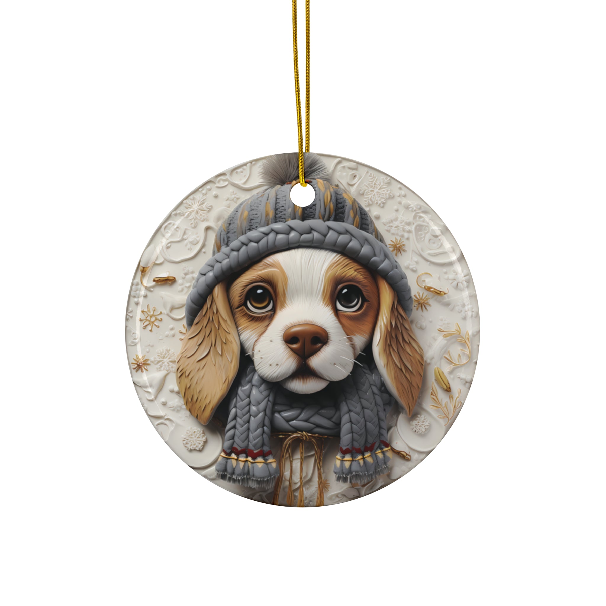 Dog Ceramic Disc Ornament          Item #8150197