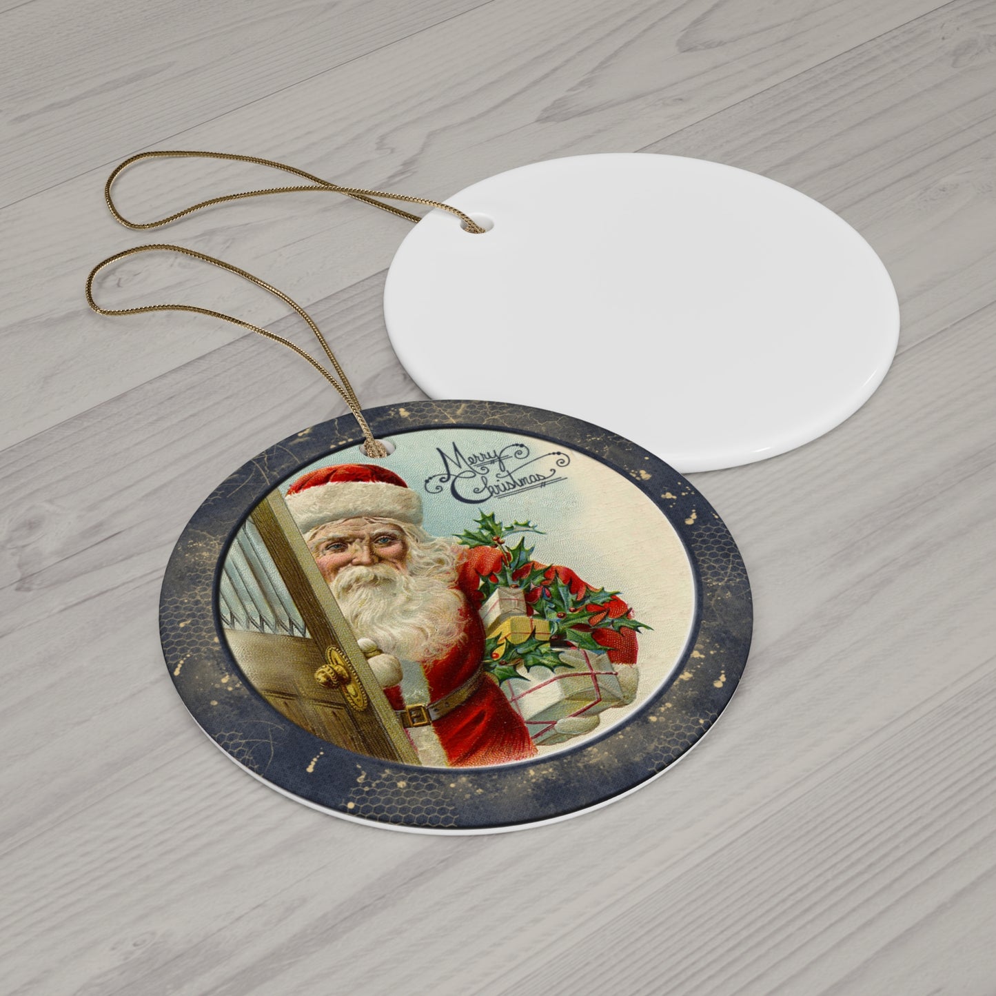 Santa Ceramic Disc Ornament     Item #2712302