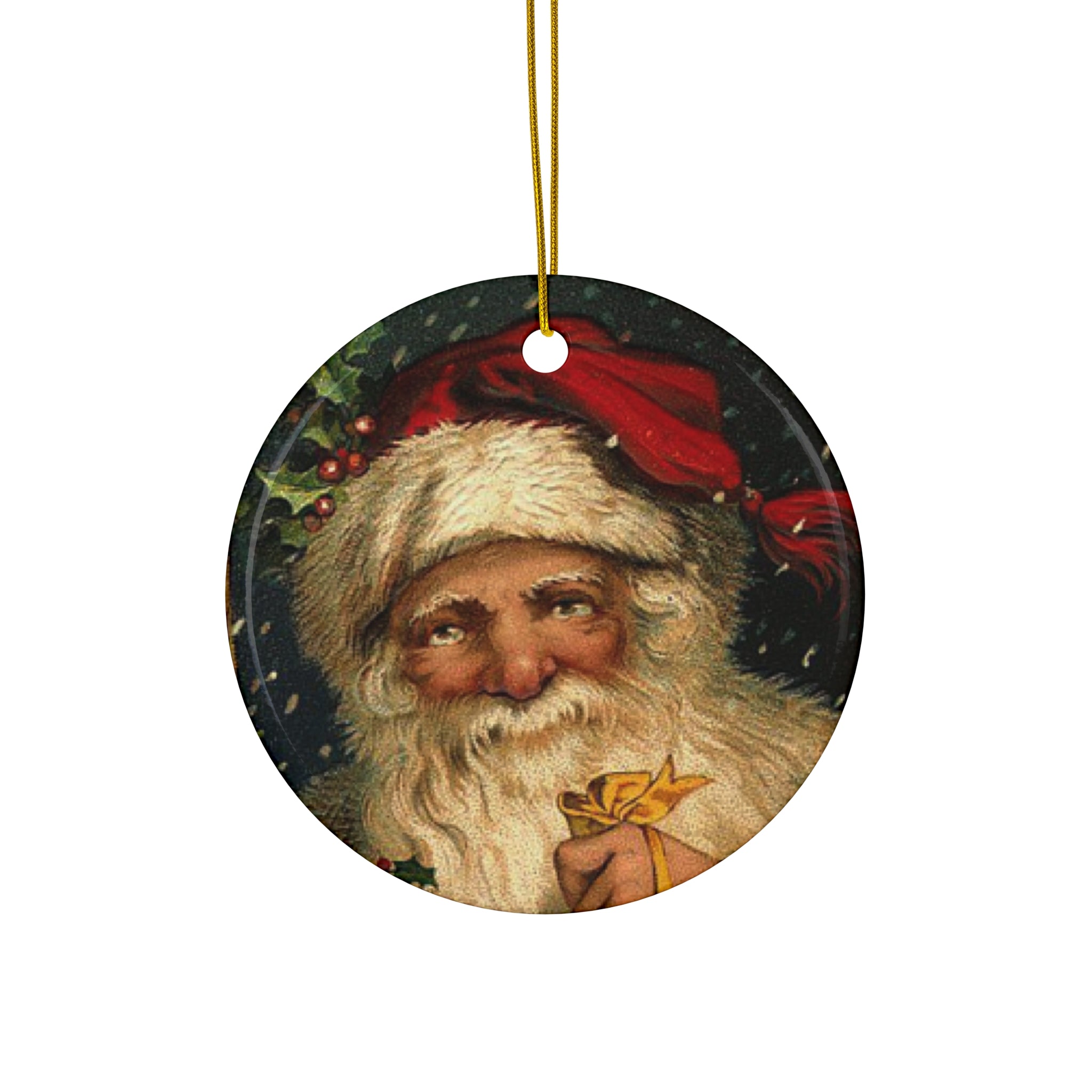 Santa Ceramic Disc Ornament          Item #4510725