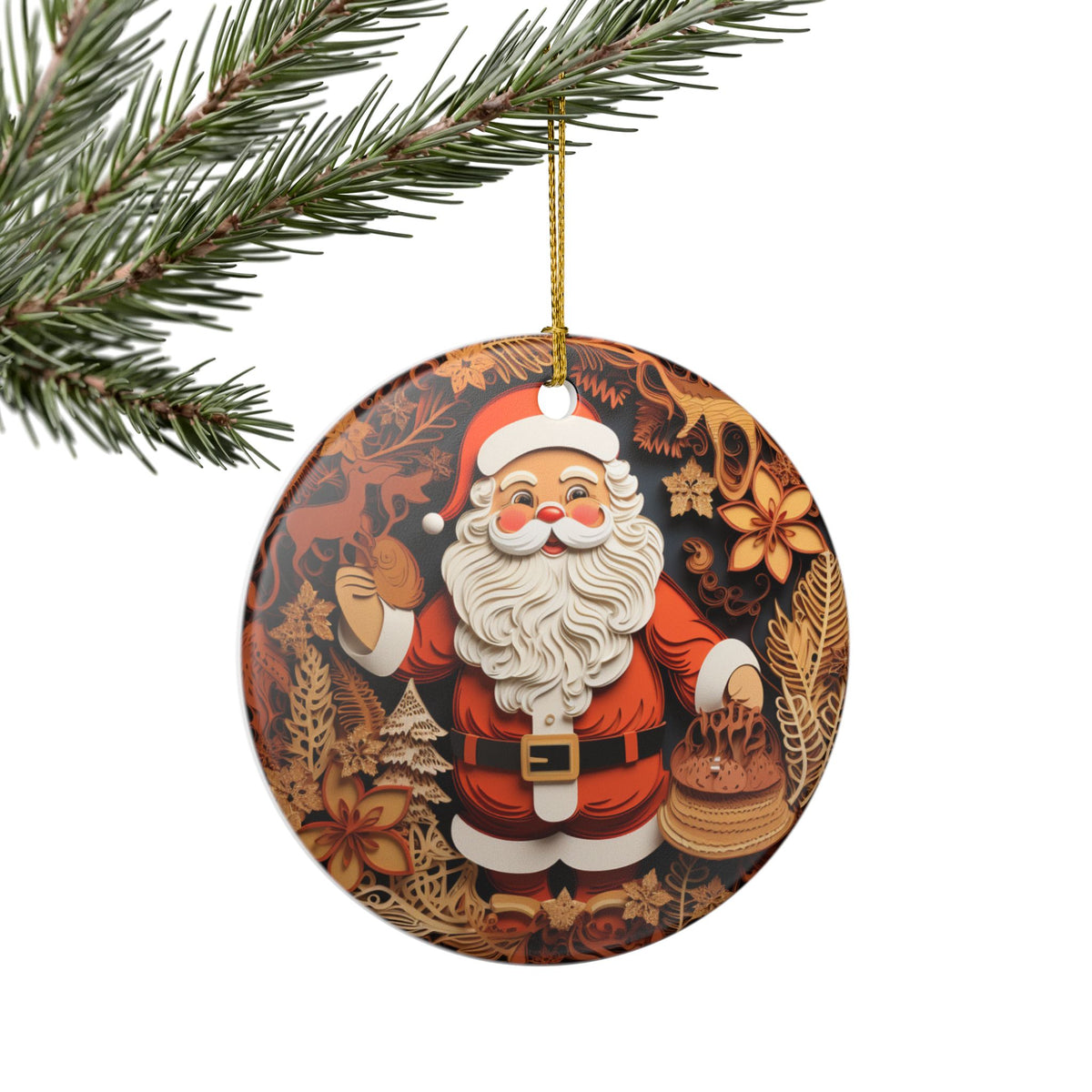 Santa Claus Christmas Ceramic Ornament     Item #147475