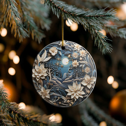 Celestial Floral Ceramic Ornament   Item #136566