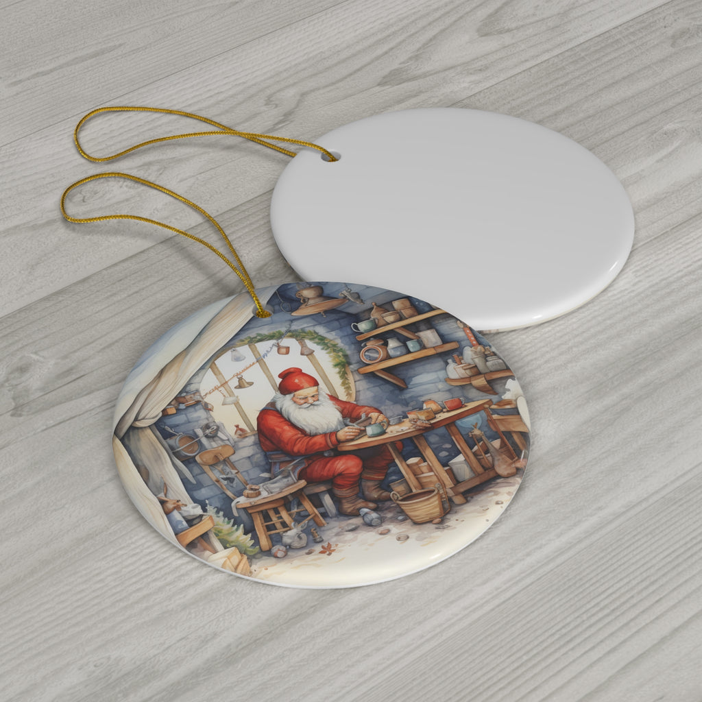 Santa Ceramic Disc Ornament       Item #3879774