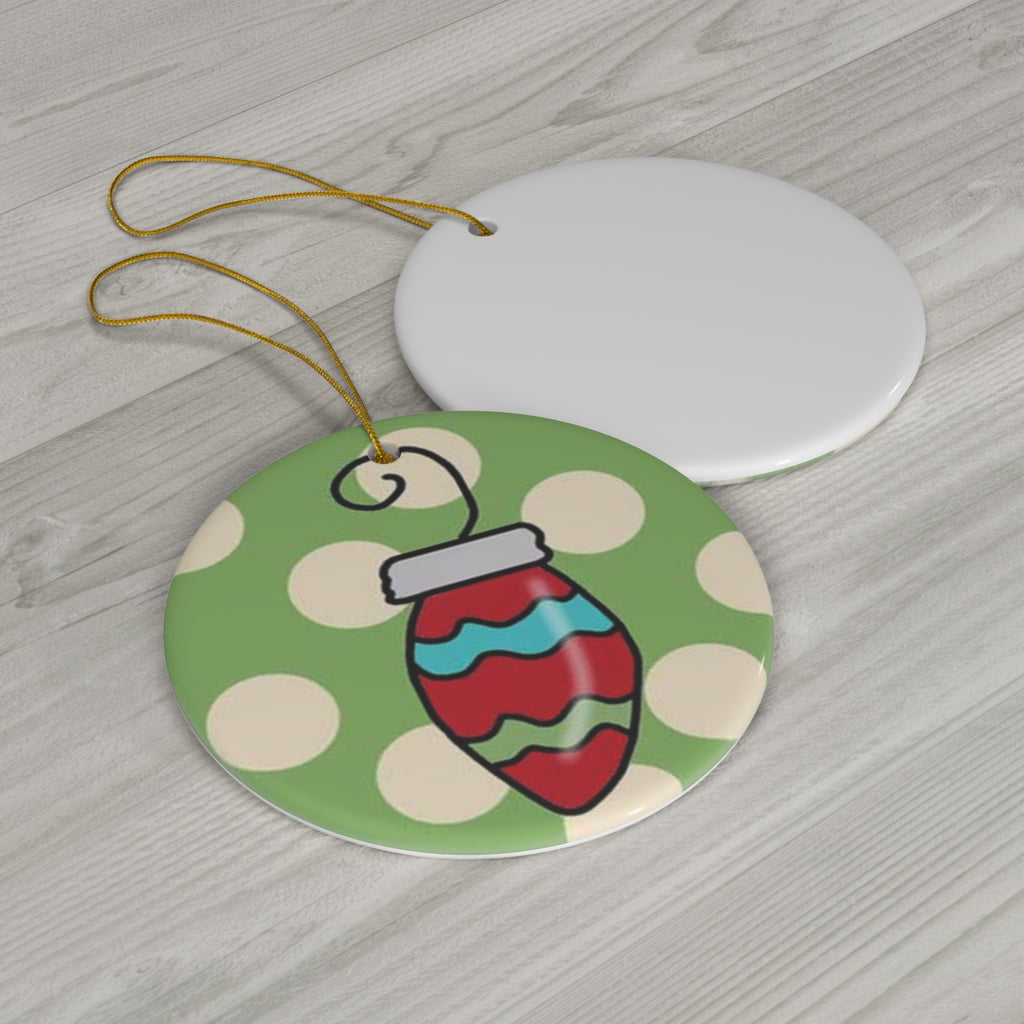 Christmas Bulb Ceramic Disc Ornament        Item #1592521 - Buckshot's Bargain Barn