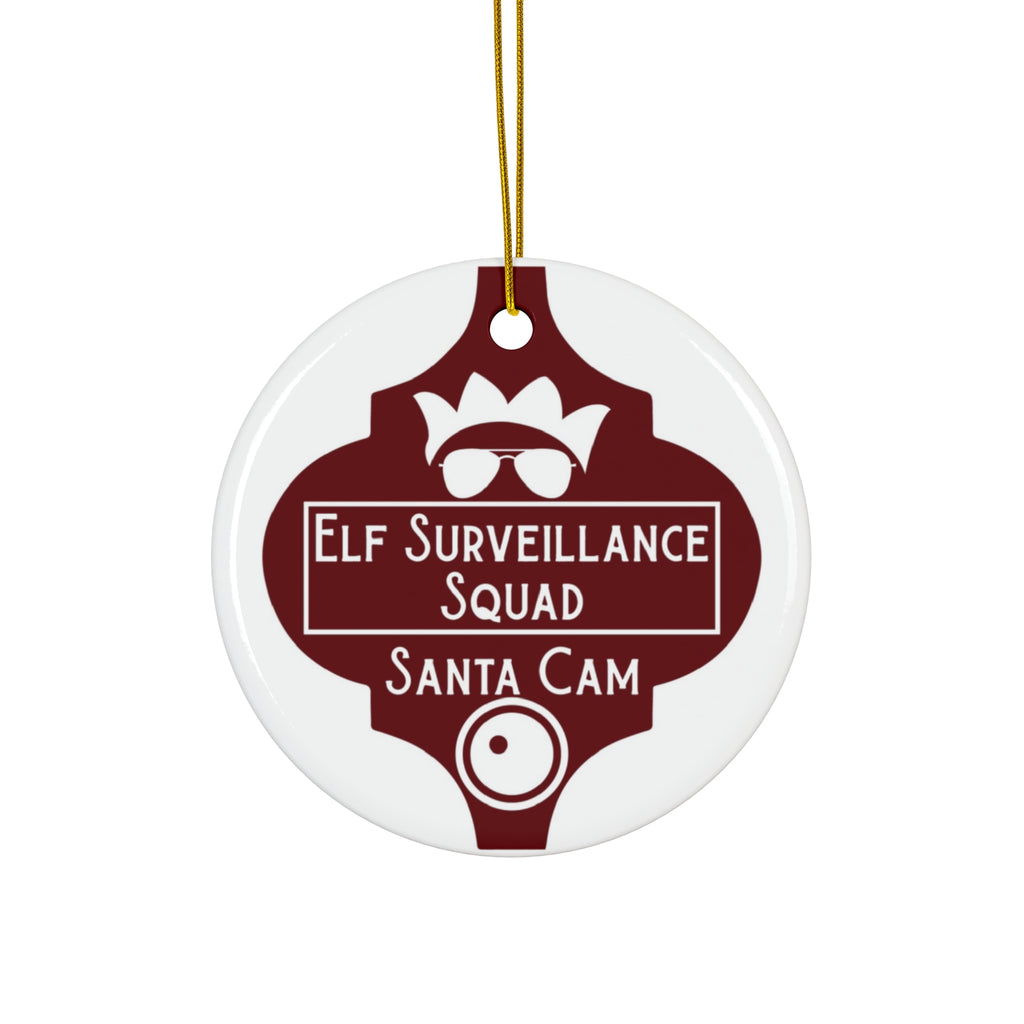 Elf Surveillance Squad Ceramic Disc Ornament           Item #7716566