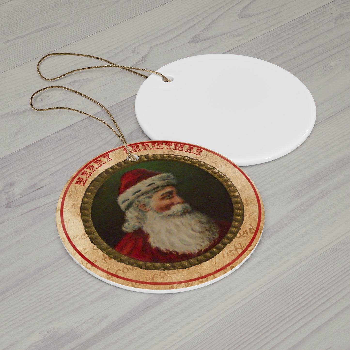 Santa Ceramic Disc Ornament         Item #164591