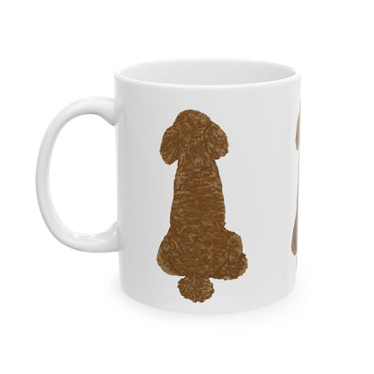 Dog Silhouette Mug – Back View Ceramic Coffee Cup 11oz    Item #997308