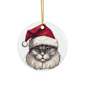 Neva Masquarade Cat With Santa Hat Ceramic Ornament      Item #835356 - Buckshot's Bargain Barn