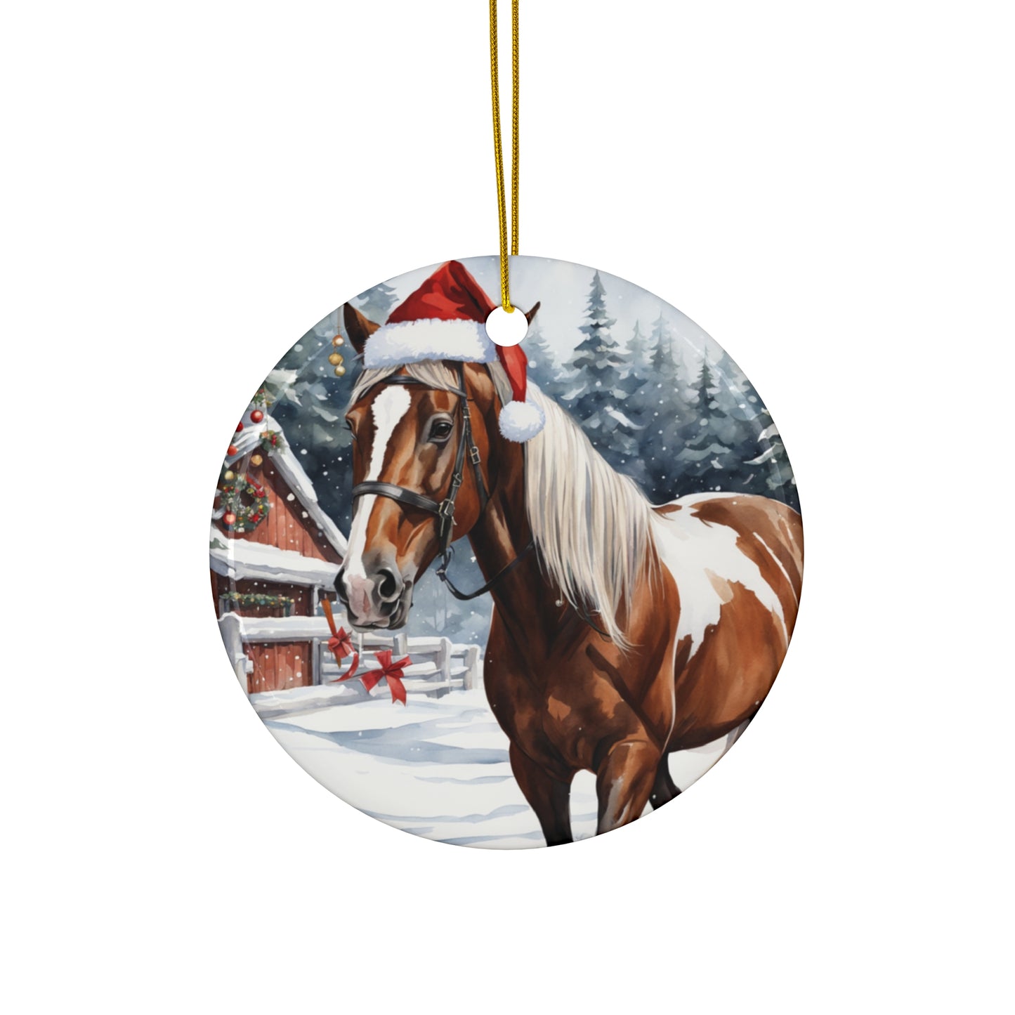 Ceramic Ornament - Horse Christmas      Item #7953625