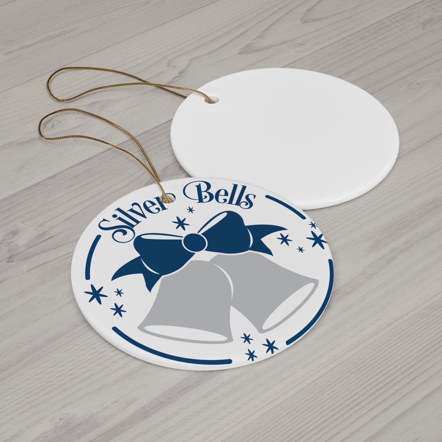 Silver Bells Ceramic Disc Ornament     Item #4280164