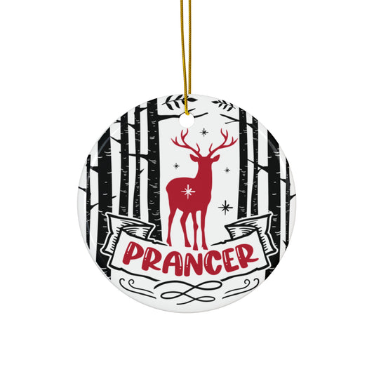 Prancer Ceramic Disc Ornament          Item #7123173