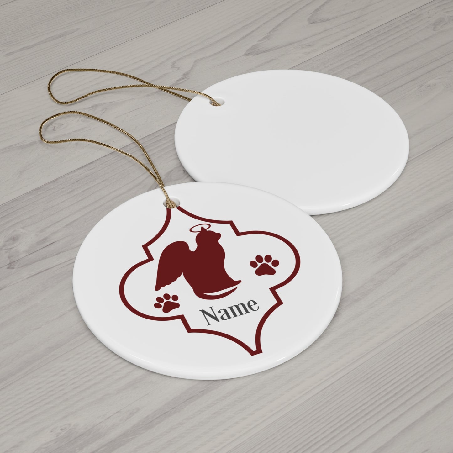 Angel Cat - Personalized Ceramic Disc Ornament      Item #7532335