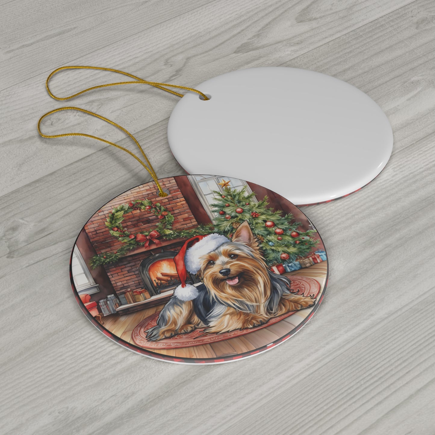 Ceramic Ornament - Silky Terrier Christmas Dog       Item #7676469