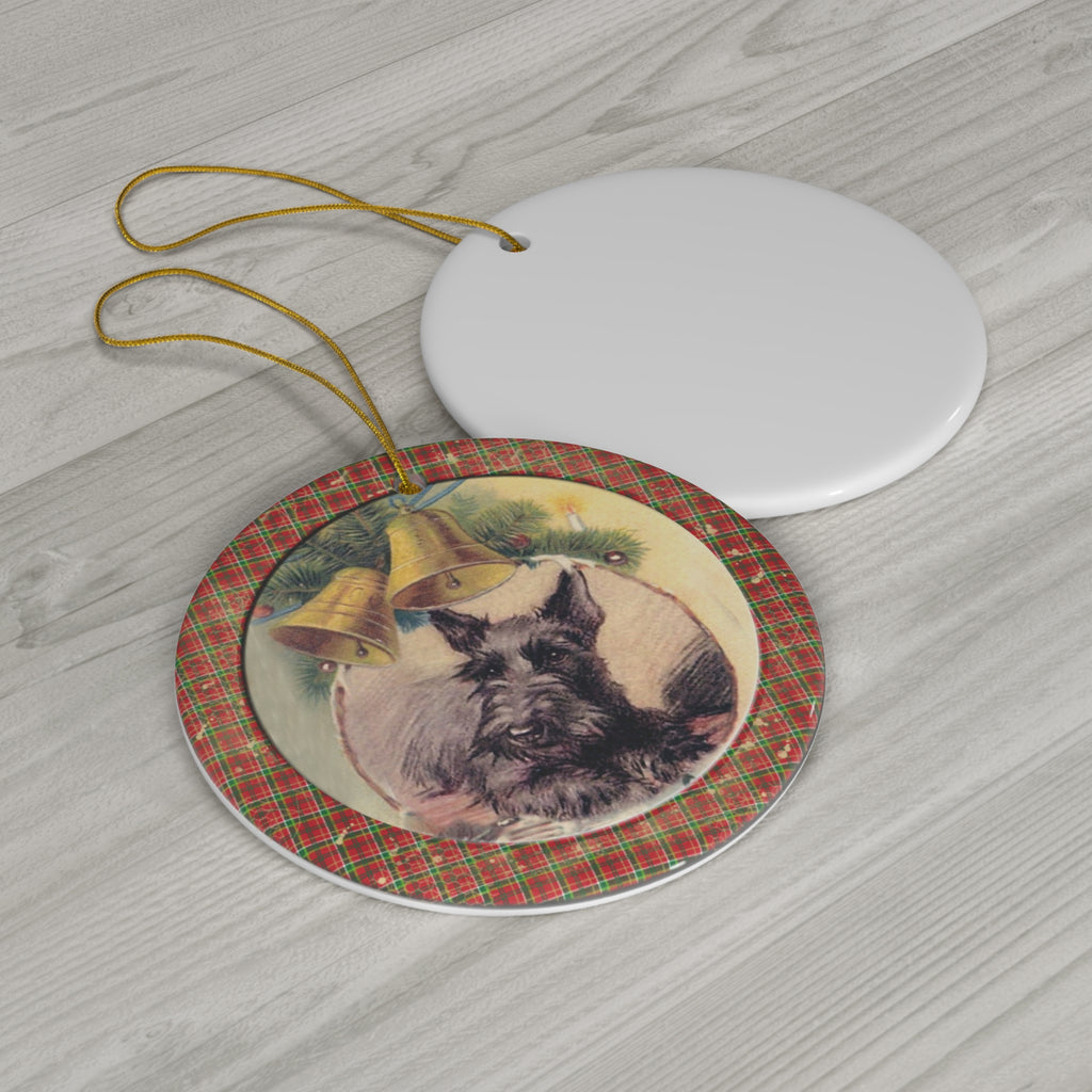 Christmas Dog Ceramic Disc Ornament              Item #6376924