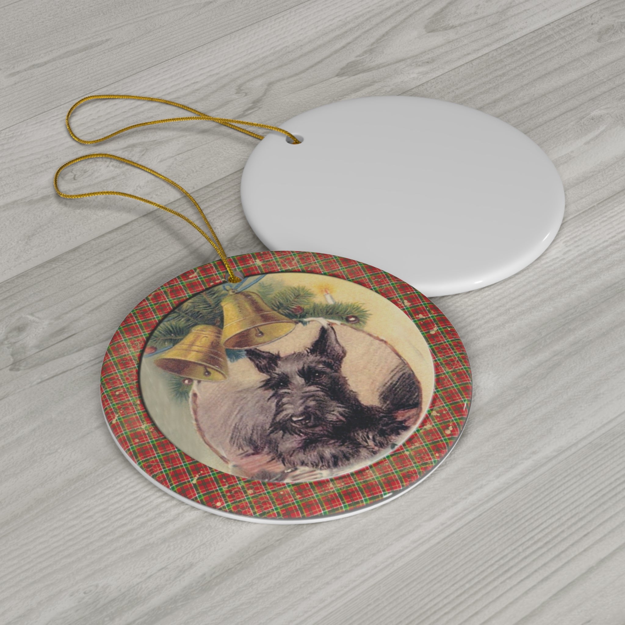 Christmas Dog Ceramic Disc Ornament              Item #6376924