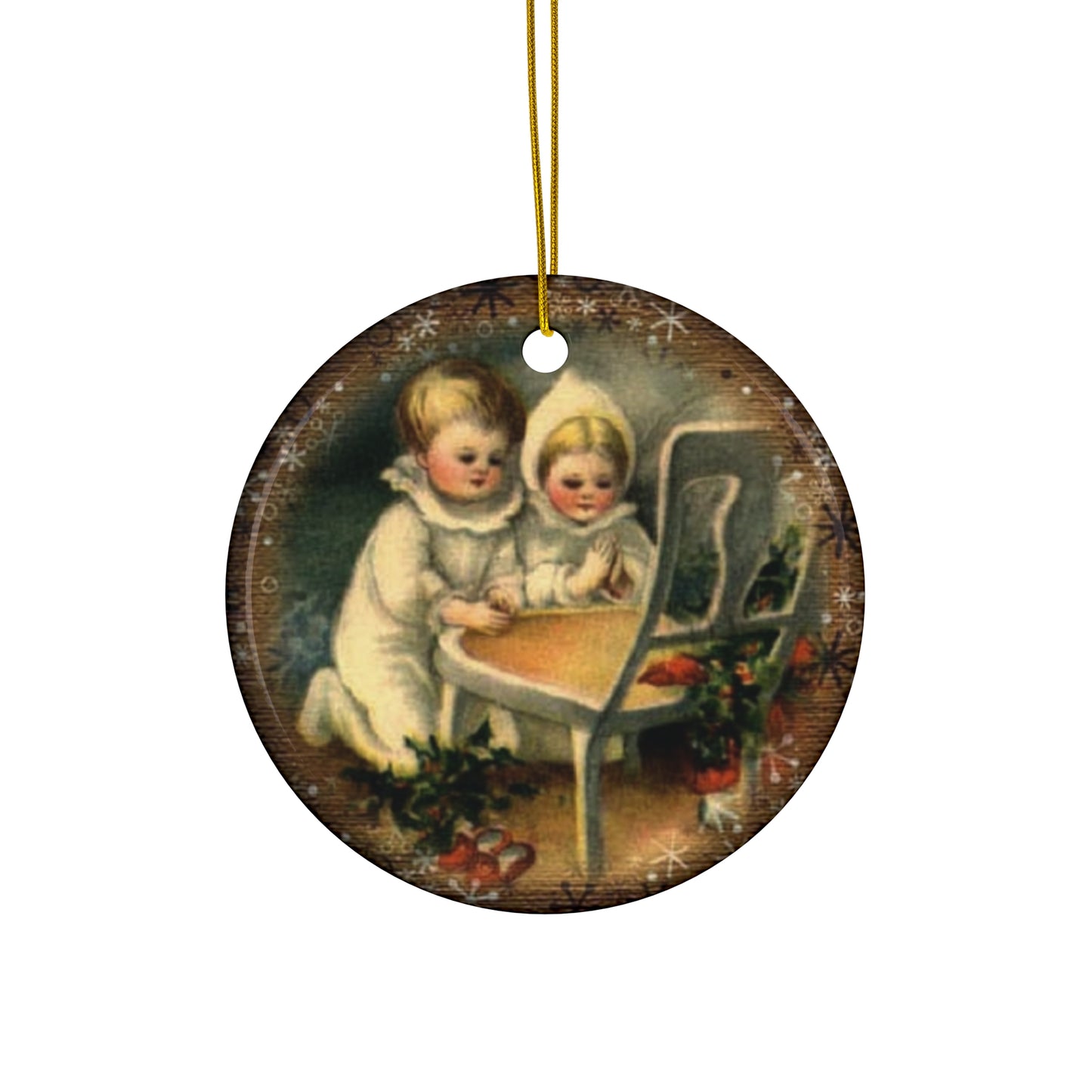 Christmas Kids Ceramic Disc Ornament           Item #7222373