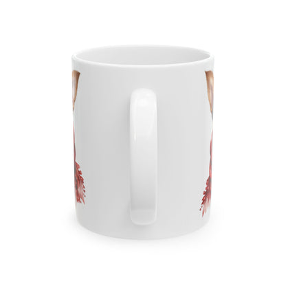 Festive Christmas Dog With Scarf Ceramic Mug 11oz   Item #214993