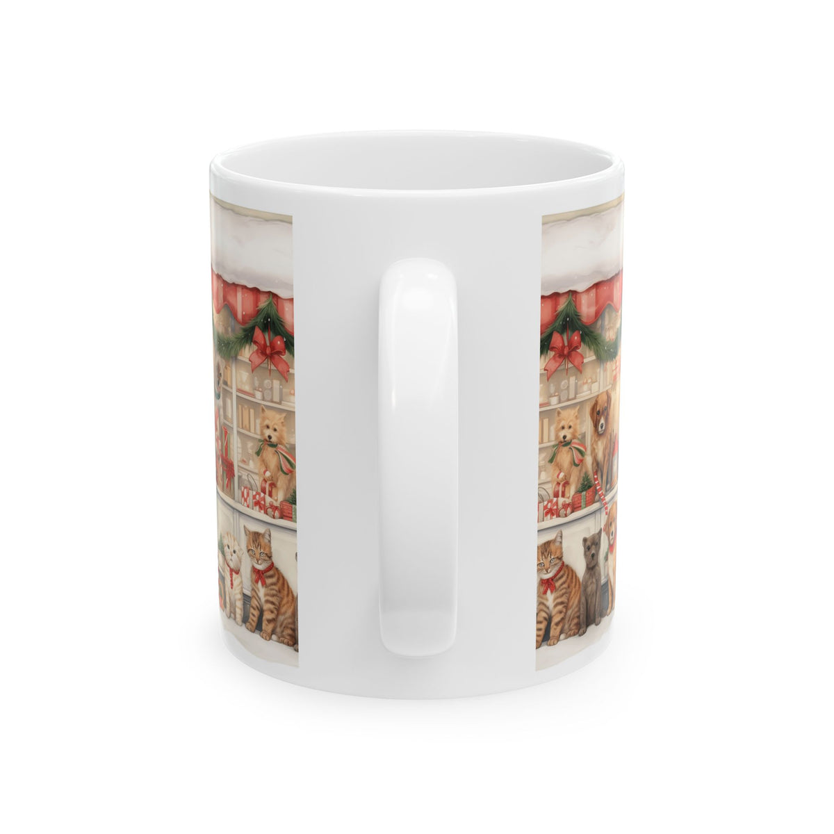 Holiday Pet Shop Ceramic Mug — Christmas Cats & Dogs 11oz   Item #430471