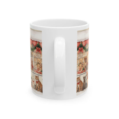 Holiday Pet Shop Ceramic Mug — Christmas Cats & Dogs 11oz   Item #430471