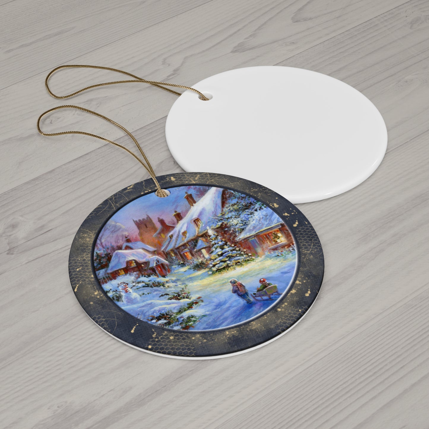 Winter Scene Ceramic Disc Ornament      Item #8786612