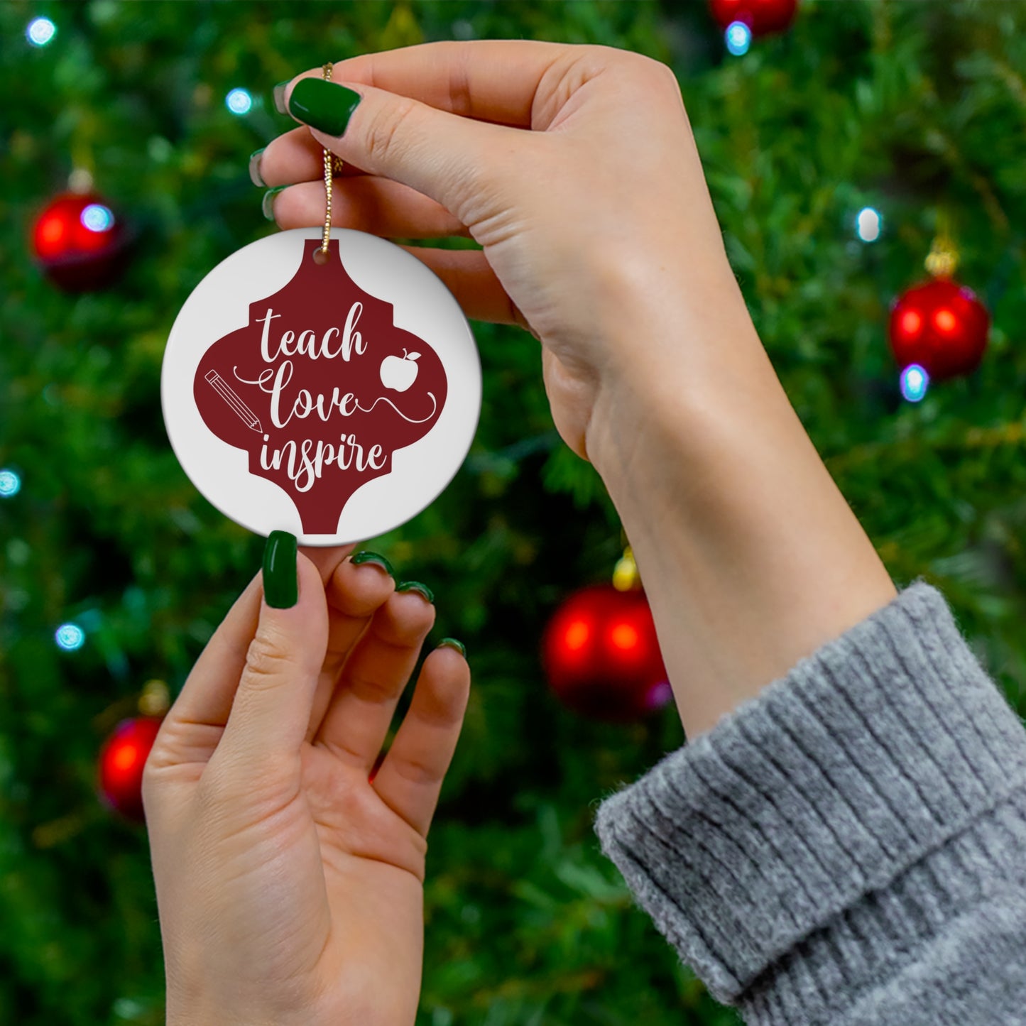 Teach Love Inspire Ceramic Disc Ornament         Item #4627905