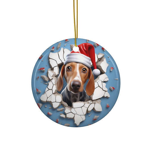 CERAMIC ORNAMENT - 3D CHRISTMAS DOG          Item #2543941