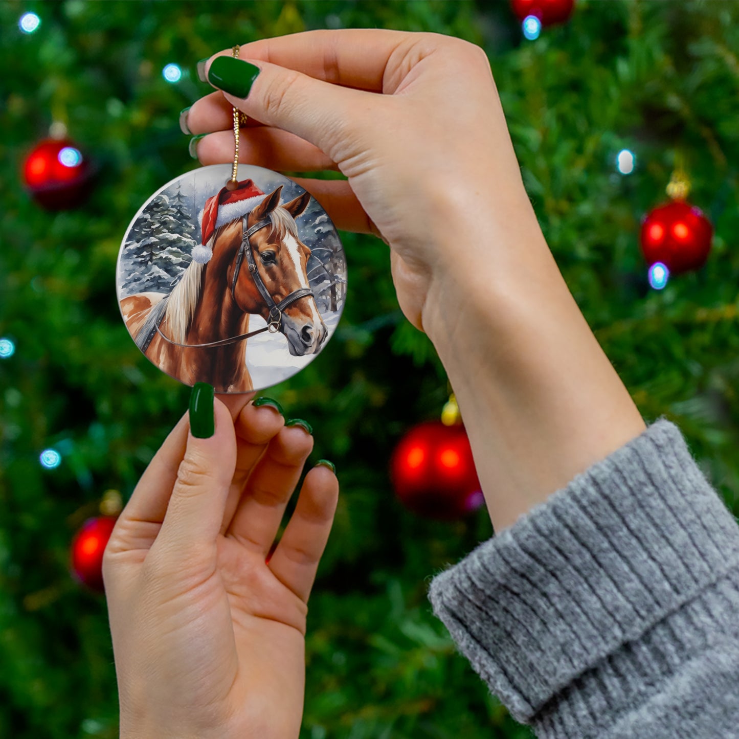 Ceramic Ornament - Horse Christmas      Item #3327561