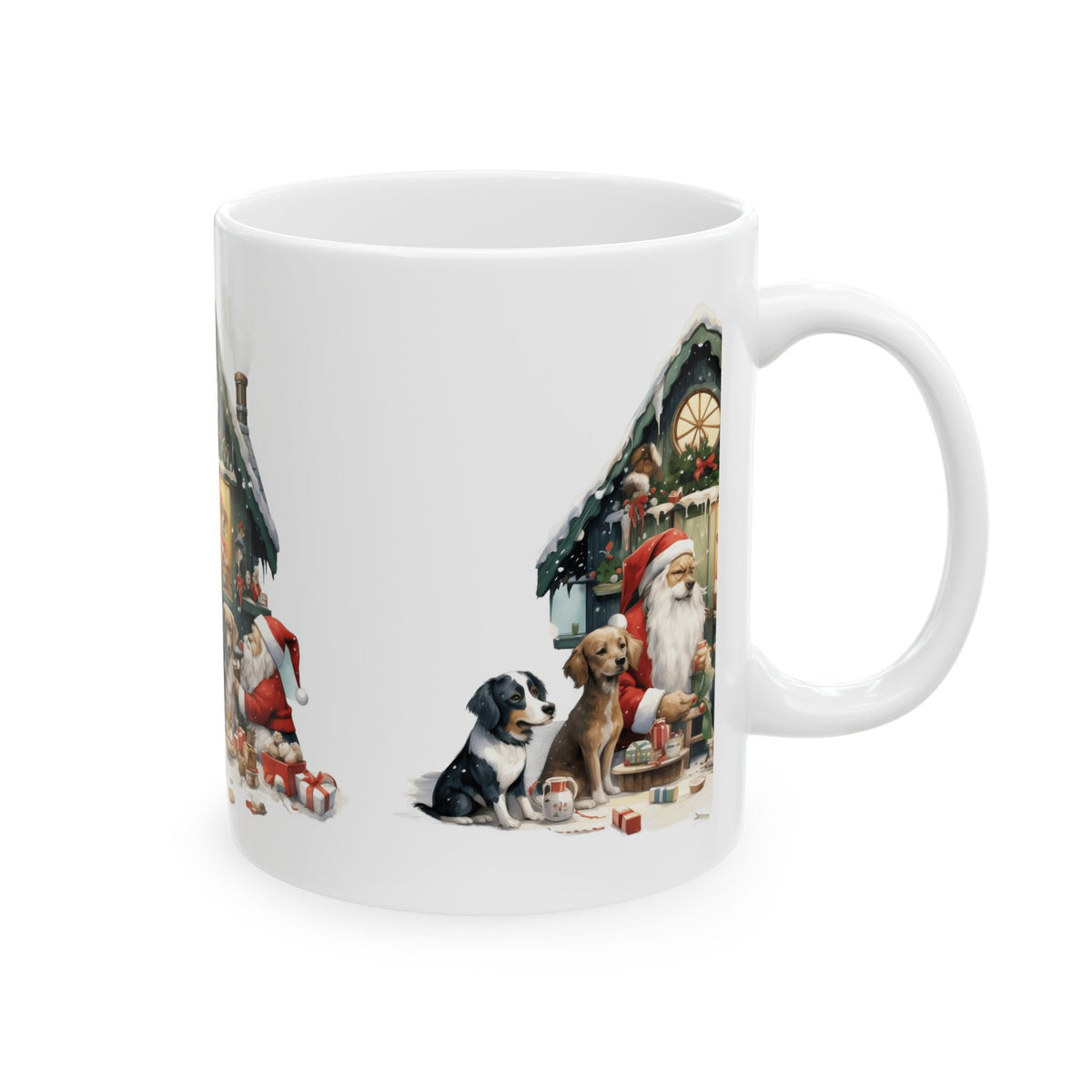 Christmas Santa and Pets Holiday Ceramic Mug 11oz  Item #395347