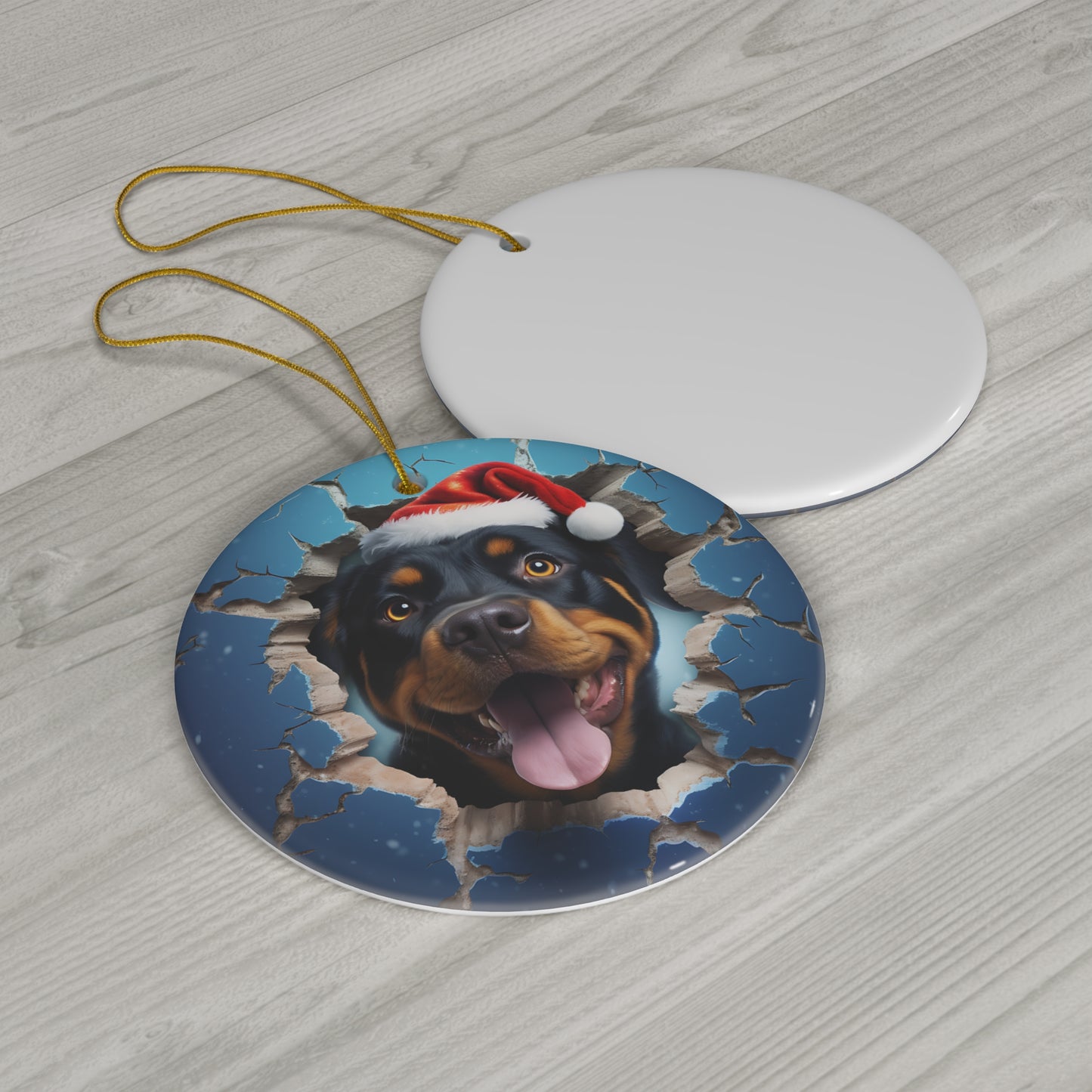 CERAMIC ORNAMENT - 3D CHRISTMAS DOG        Item #9526236