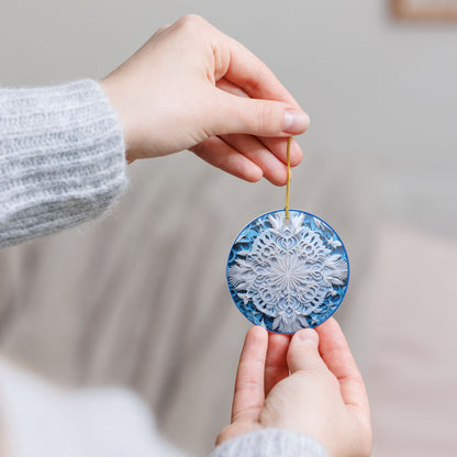 Blue Snowflake Ceramic Ornament   Item #256499