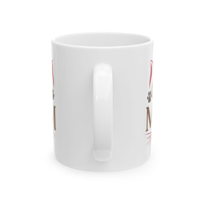 Cat Mom Ceramic Mug – Cute Paw Print Coffee Cup 11oz   Item #175744