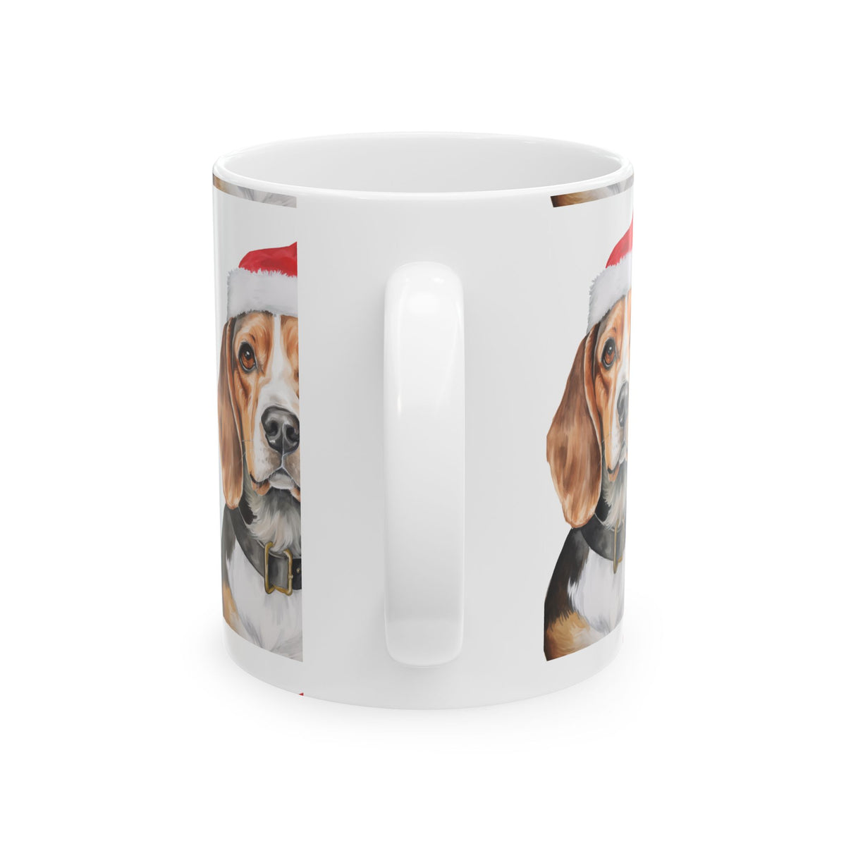 Beagle Dog Christmas Mug - Festive Santa Hat Pet Coffee Cup 11oz   Item #729309
