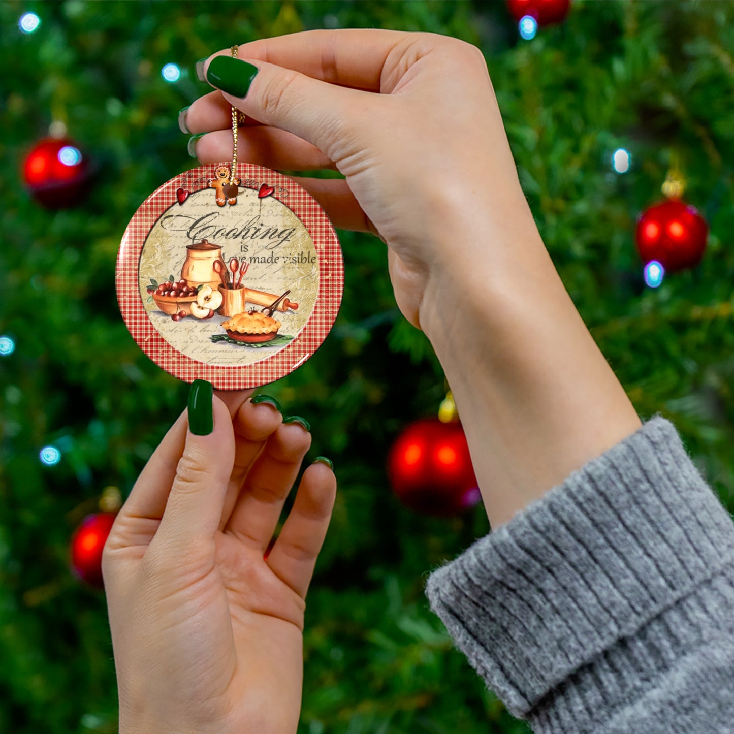 Gingerbread Kitchen Ceramic Disc Ornament    Item #1995353