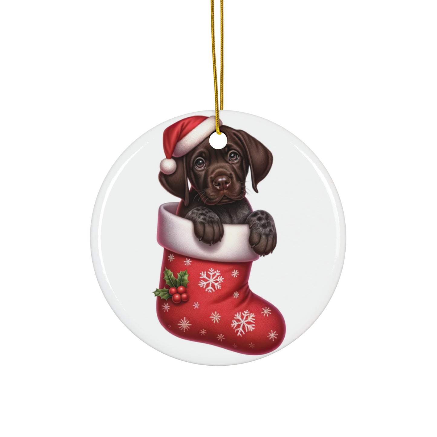 German Shorthaired Pointer Christmas Stocking Ceramic Disc Ornament           Item #7549138