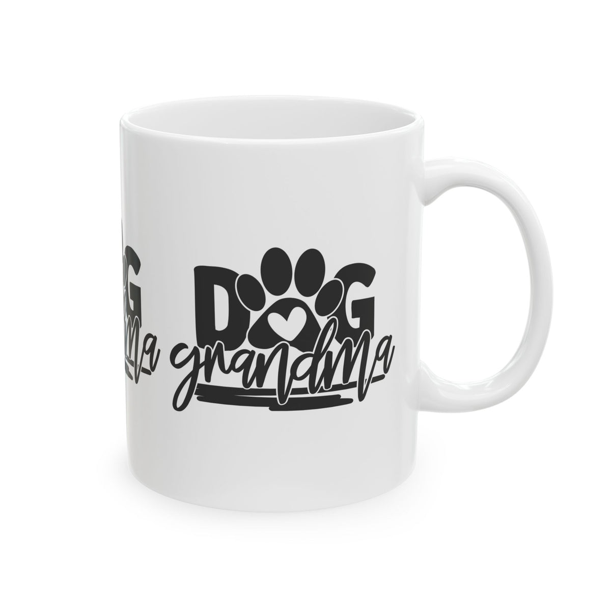 Dog Grandma Ceramic Mug — Cute Paw Print Coffee Cup for Pet Lovers 11oz    Item #7749347