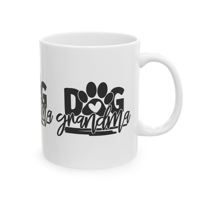 Dog Grandma Ceramic Mug — Cute Paw Print Coffee Cup for Pet Lovers 11oz    Item #7749347