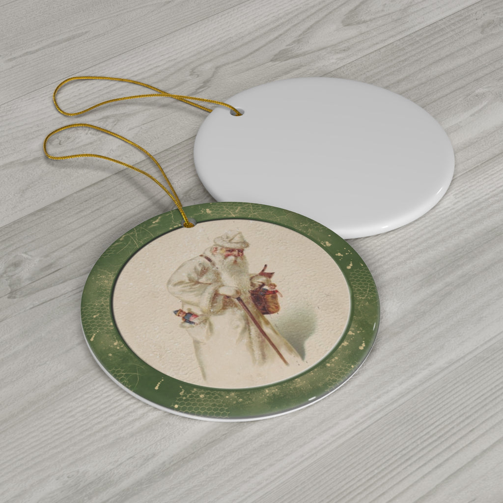 Santa Ceramic Disc Ornament         Item #924685