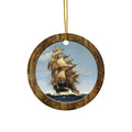 Sailing Ship Ceramic Disc Ornament      Item #6206479