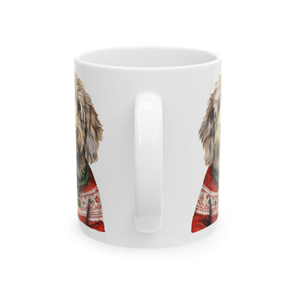 Dog in Christmas Sweater Mug — Cute Doodle Labradoodle Holiday Coffee Cup 11oz  Item #641519