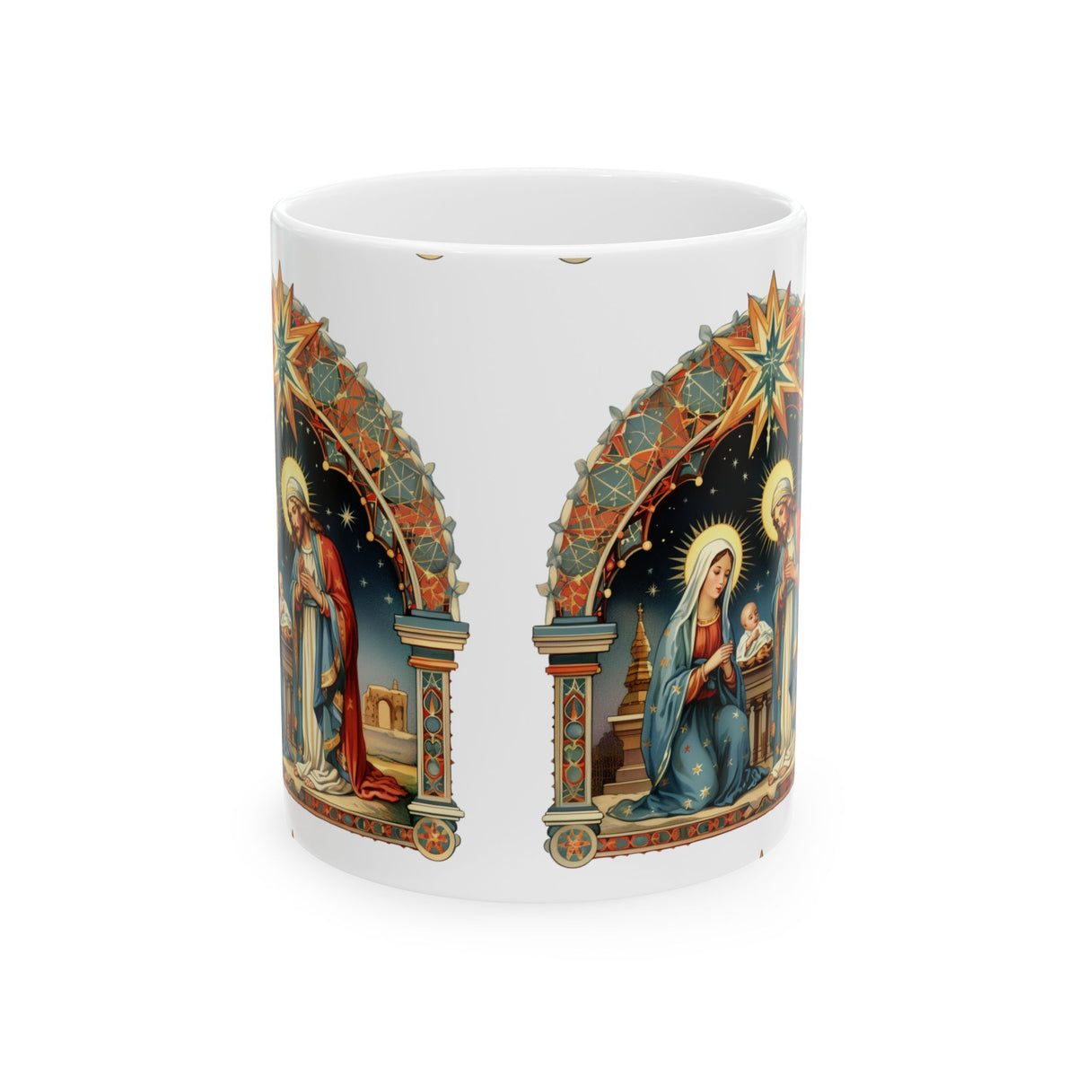 Nativity Scene Ceramic Mug – Holy Family Christmas Coffee Cup 11oz  Item #563907