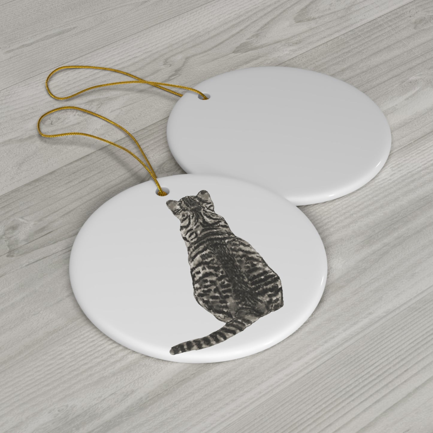 Cat Ceramic Disc Ornament            Item #6999875