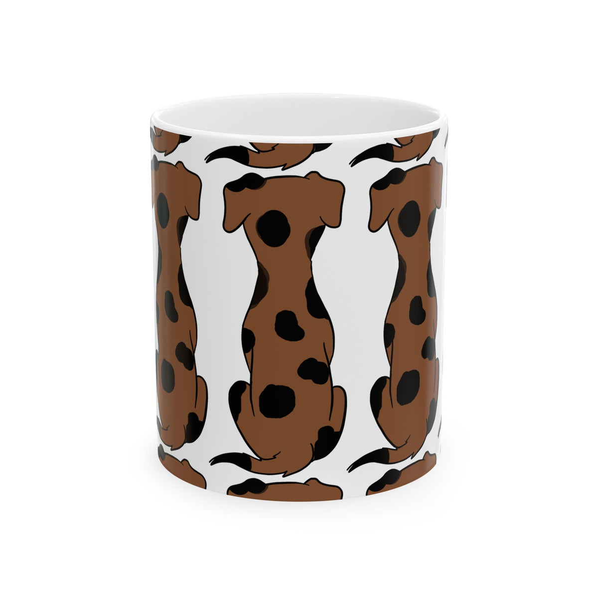 Brown Spot Dachshund Pattern Ceramic Mug 11oz   Item #31666
