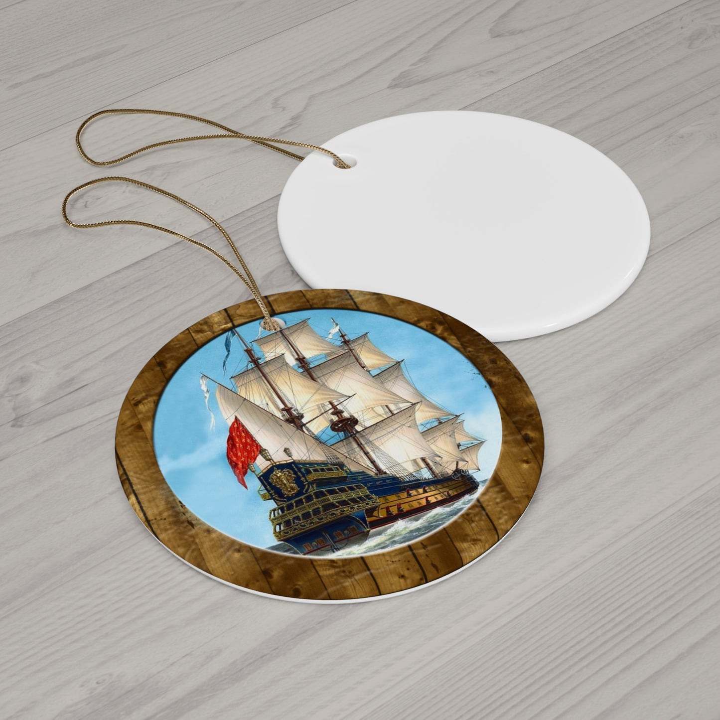 Sailing Ships Ceramic Disc Ornament          Item #8269505