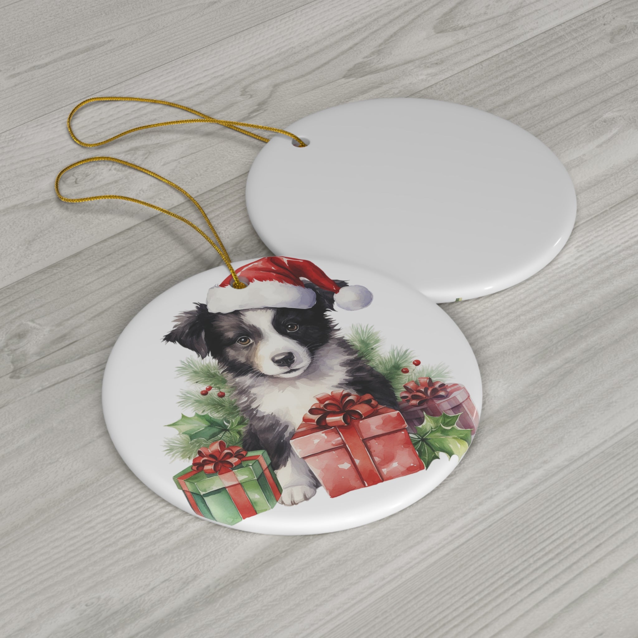 Ceramic Ornament - Border Collie Christmas     Item #5970689 - Buckshot's Bargain Barn