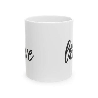 Love Paw Print Ceramic Mug — Cute Pet Lover Coffee Cup 11oz   Item #326024