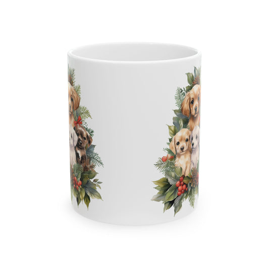 Christmas Dogs Wreath Ceramic Mug 11oz   Item #379152