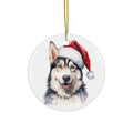 Dog With Christmas Sweater Ceramic Disc Ornament           Item #1764982